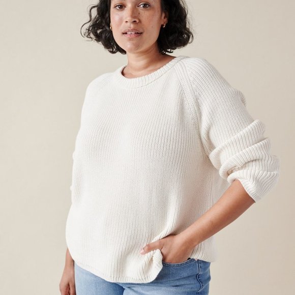 Jenni Kayne Sweaters - Jenni Kayne Cotton Fisherman Sweater Ivory Size XL